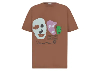 Pre-owned Dior Men's  X Cactus Jack Oversized T-shirt In Coffee Brown