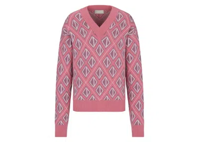 Pre-owned Dior Men's  X Cactus Jack Sweater With Cd Diamond Motif In Pink