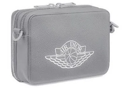 Pre-owned Dior Men's  X Jordan Wings Messenger Bag In Grey