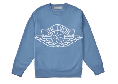 Pre-owned Dior Men's  X Jordan Wings Sweater In Blue
