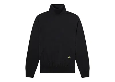 Pre-owned Dior Men's  X Kaws Bee Logo Turtleneck Wool Knit Sweater In Black
