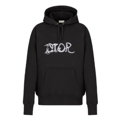 Dior Men's  X Peter Doig Crossover Fw21 Logo Embroidered Pullover Black