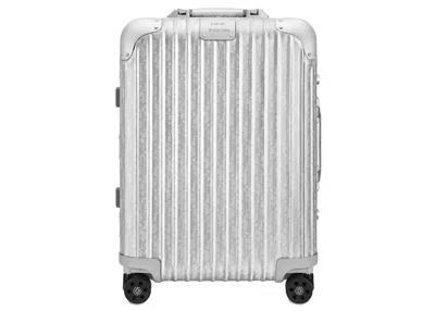Pre-owned Dior Men's  X Rimowa 4wheel Cabin Suitcase Aluminium  Oblique In Silver