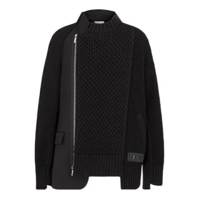 Dior Men's  X Sacai Crossover Fw21 Knit Jacket Black