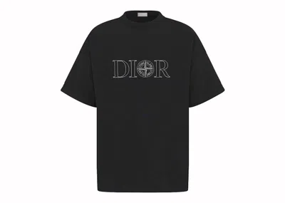Pre-owned Dior Men's  X Stone Island Oversized Fit T-shirt In Black