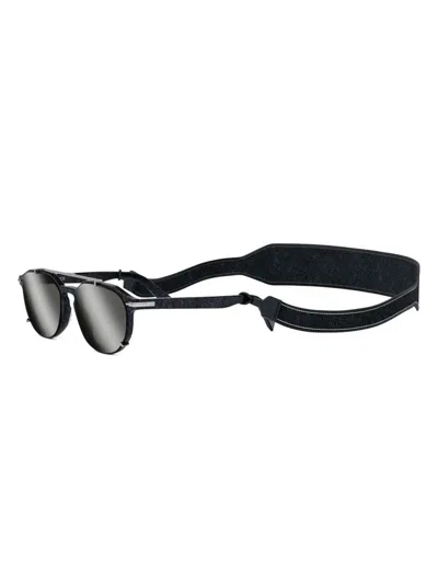 Dior Men's Blacksuit 56mm Round Sunglasses In Black