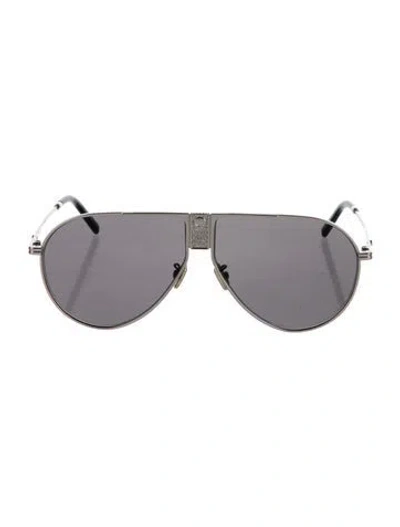 Pre-owned Dior Men Diorice Au Aviator Sunglasses In Silver