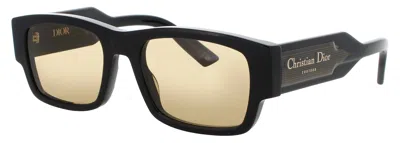 Dior Men's -style Acetate Sunglasses, 54-19-145 Frame Size In 01e - Shiny Black / Brown