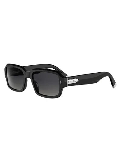 Dior Men's Tailoring S2i 56mm Geometric Sunglasses In Black
