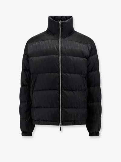 Dior Men Down Jacket With  Oblique Motif In Black