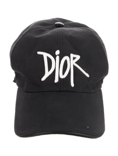 Pre-owned Dior Men Embroidered Baseball Cap In Black