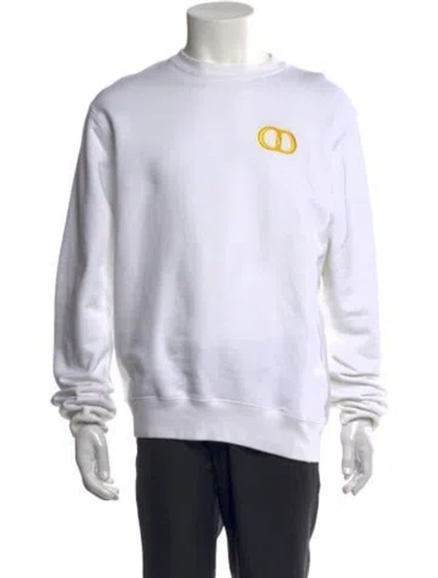 Pre-owned Dior Men Graphic Print Crew Neck Pullover In White