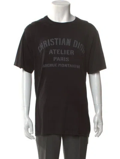 Pre-owned Dior Men Graphic Print Crew Neck T-shirt In Black