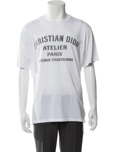 Pre-owned Dior Men Graphic Print Crew Neck T-shirt In White