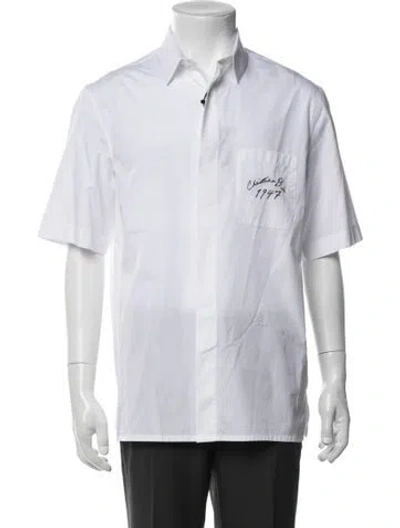 Pre-owned Dior Men Graphic Print Short Sleeve Shirt W/ Tags In White