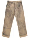 Dior Tooling Effect Printed Jeans In Beige