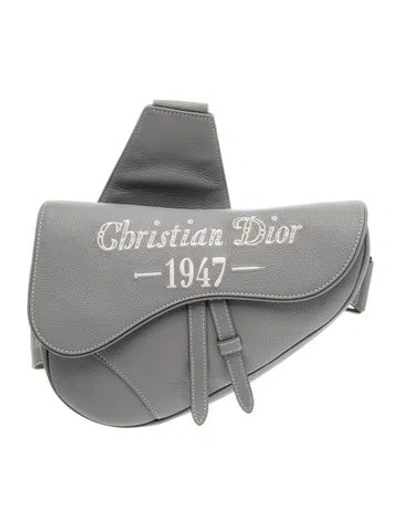 Pre-owned Dior Men Lace Crossbody Bag In Gray