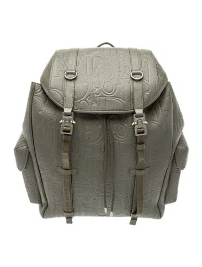 Pre-owned Dior Men Leather Backpack 2024 In Green