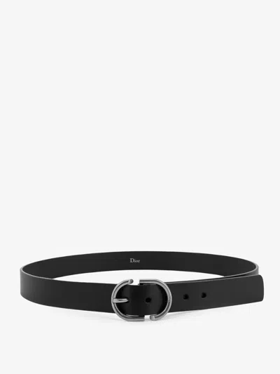 Dior Men Leather Belt In Black