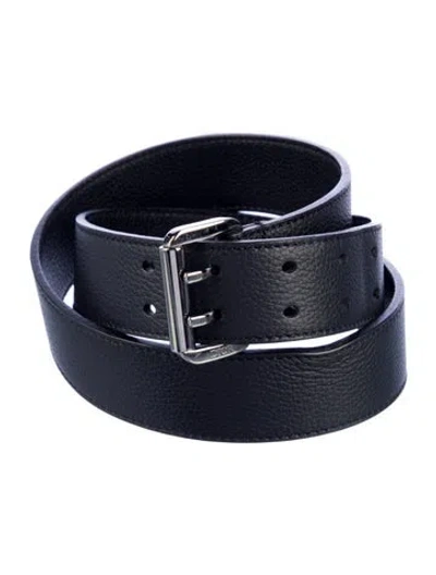 Pre-owned Dior Men Leather Belt In Black