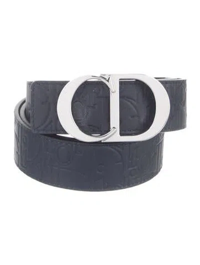 Pre-owned Dior Men Leather Belt In Blue