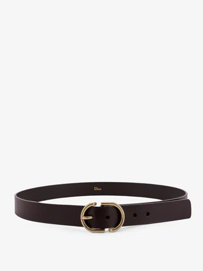 Dior Men Leather Belt In Brown