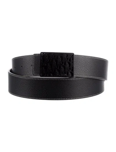 Pre-owned Dior Men Leather Belt Kit In Black