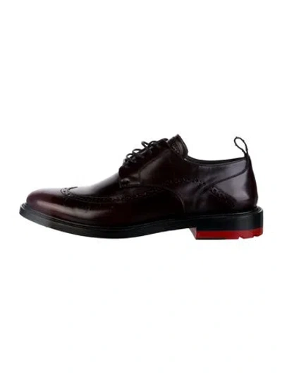 Pre-owned Dior Men Leather Brogues In Red