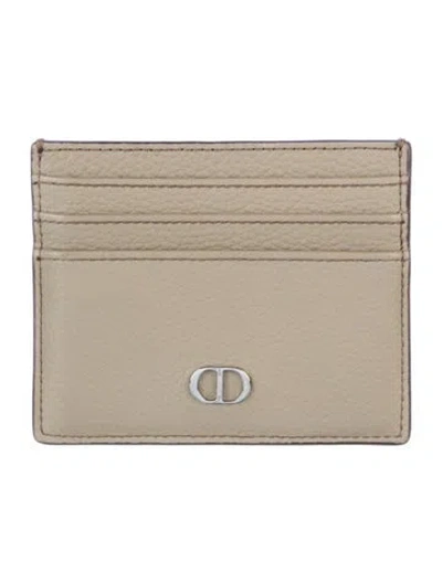 Pre-owned Dior Men Leather Card Holder In Neutral