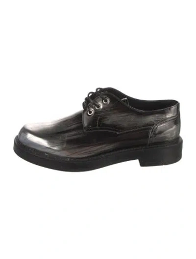 Pre-owned Dior Men Leather Derby Shoes In Black
