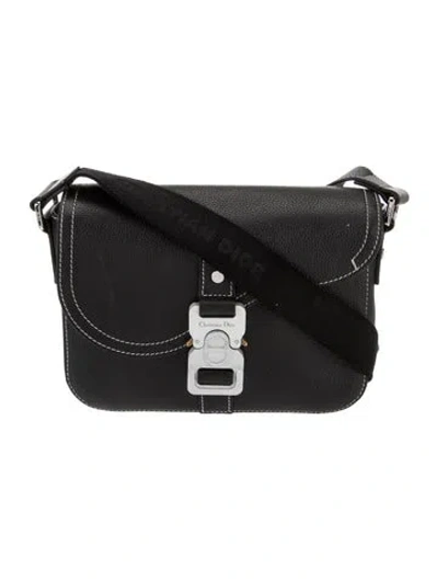 Pre-owned Dior Men Leather Messenger Bag 2023 In Black