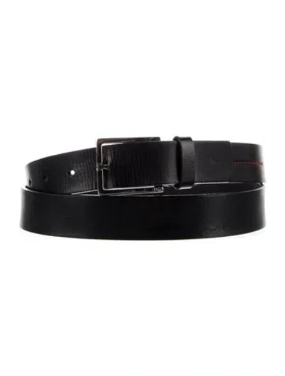 Pre-owned Dior Men Leather Waist Belt In Black