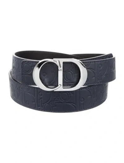 Pre-owned Dior Men Leather Waist Belt In Blue