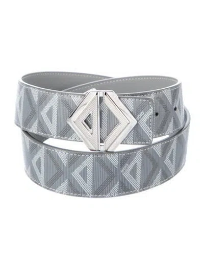 Pre-owned Dior Men Leather Waist Belt In Gray
