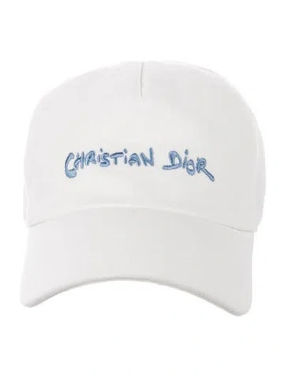 Pre-owned Dior Men Logo Embroidered Baseball Hat In White
