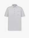 Dior Men Melnge Cotton And Silk Polo Shirt In White