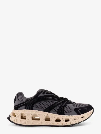 Dior Men Mesh Sneakers With Suede Inserts In Pink