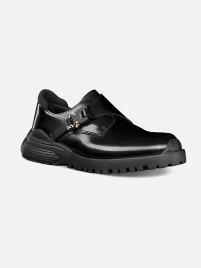 Dior Men Mocassino Derby In Pelle Con Fibbia In Alluminio Con Dettaglio Logo In Black