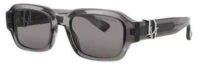 Dior Men's Oblique Acetate Sunglasses 52-20-145 In 20a - Transparent Black / Smoke