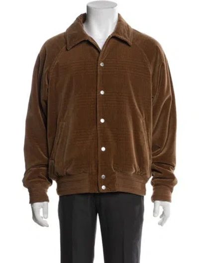 Pre-owned Dior Men Oblique Jacquard Bomber Jacket In Brown