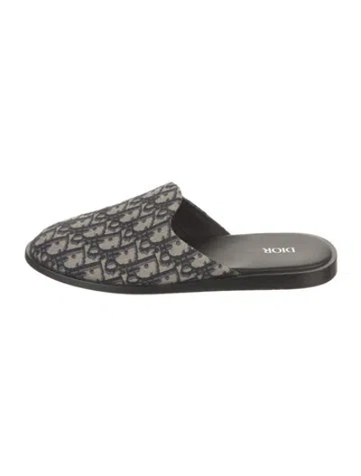 Pre-owned Dior Men Oblique Jacquard Canvas Slippers