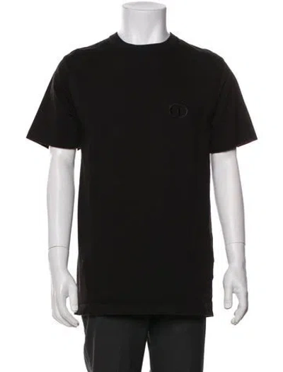 Pre-owned Dior Men Oblique Jacquard Crew Neck T-shirt In Black