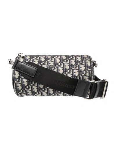 Pre-owned Dior Men Oblique Jacquard Crossbody Bag In Blue