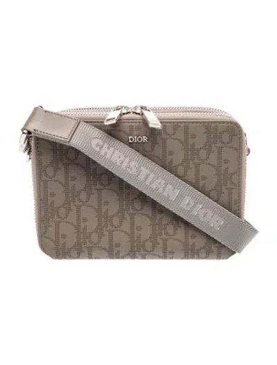 Pre-owned Dior Men Oblique Jacquard Crossbody Bag In Neutral