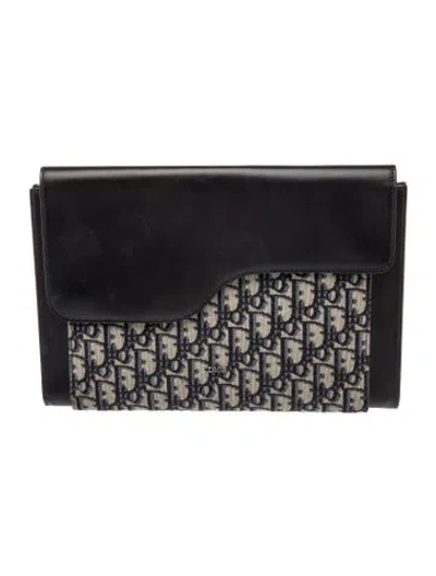 Pre-owned Dior Men Oblique Jacquard Evening Bag