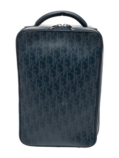 Pre-owned Dior Men Oblique Jacquard Galaxy Marsupio World Tour In Blue