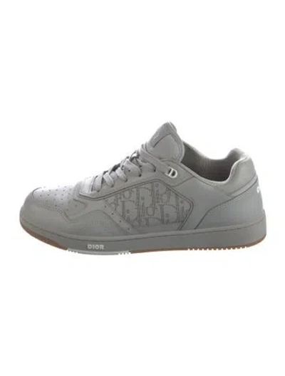 Pre-owned Dior Men Oblique Jacquard Leather Sneakers In White