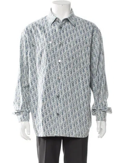 Pre-owned Dior Men Oblique Jacquard Long Sleeve Shirt In Multi