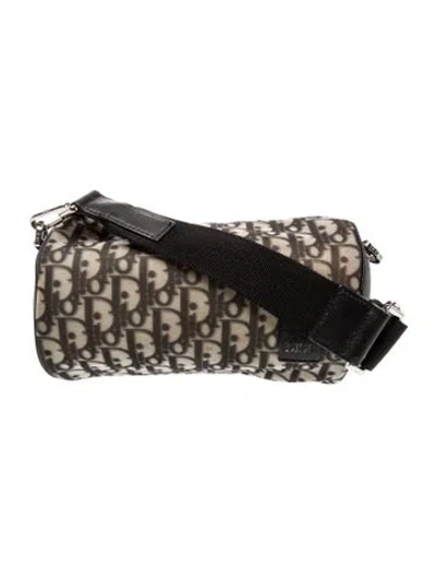 Pre-owned Dior Men Oblique Jacquard Messenger Bag In Neutral