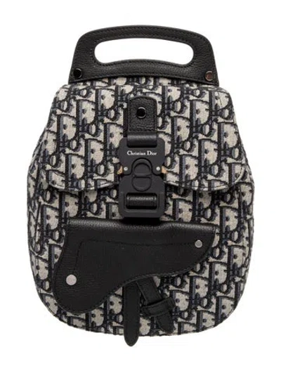 Pre-owned Dior Men Oblique Jacquard Mini Oblique Gallop Sling Bag Mini In Neutral